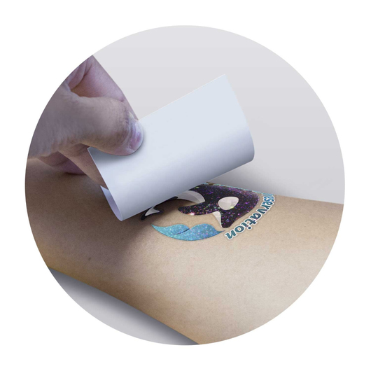 Temporary Glitter Tattoos Applied